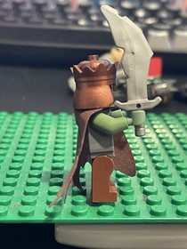 Lego Rare Troll King Copper Crown w/ cape Fantasy Era Castle minifigure 7097 HTF