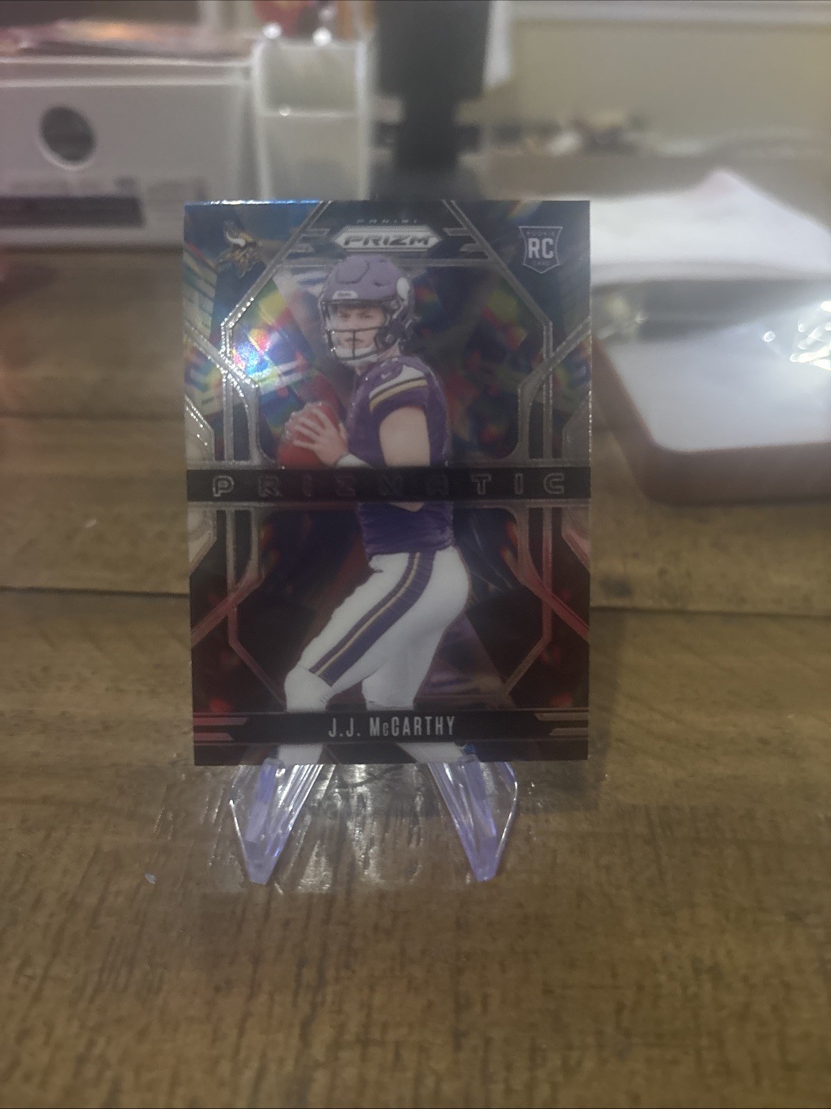 J.J. MCCARTHY 2024 Panini Prizm - Prizmatic #8 Green Wave Prizm (RC)