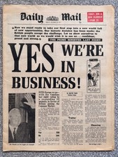 DAILY MAIL NEWSPAPER,  OCTOBER 29th 1971 - BRITAIN JOIN EUROPE IN COMMON MARKET