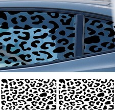 2PCS Car Rear Quarter Window Leopard Cheetah Sticker Decal, Leopard Print