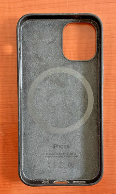 Genuine / Official Apple iPhone 12 Mini Leather MagSafe Case - Black