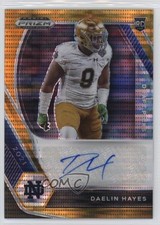 2021 Panini Prizm Draft Picks Orange Pulsar 26/49 Daelin Hayes #DPA-DHA Auto b8h