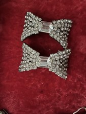 Vintage Rhinestone Bow Shoe Clips Perfect for Wedding Bride NYE 