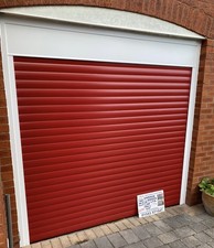 77mm Electric Roller Garage Door RAL 3003 White Frame | Supply & Fit