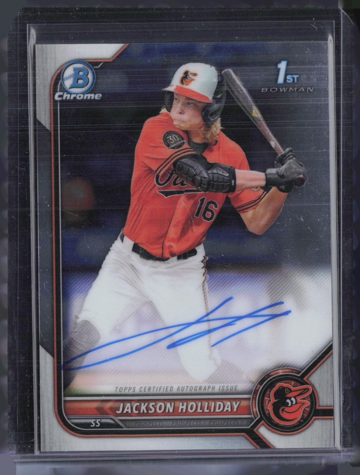 2022 Bowman Chrome Jackson Holliday Auto RC Rookie view 1