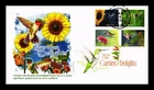 US COVER GARDEN DELIGHTS HUMMINGBIRD FLOWERS FDC SETENANT PANDA CACHET