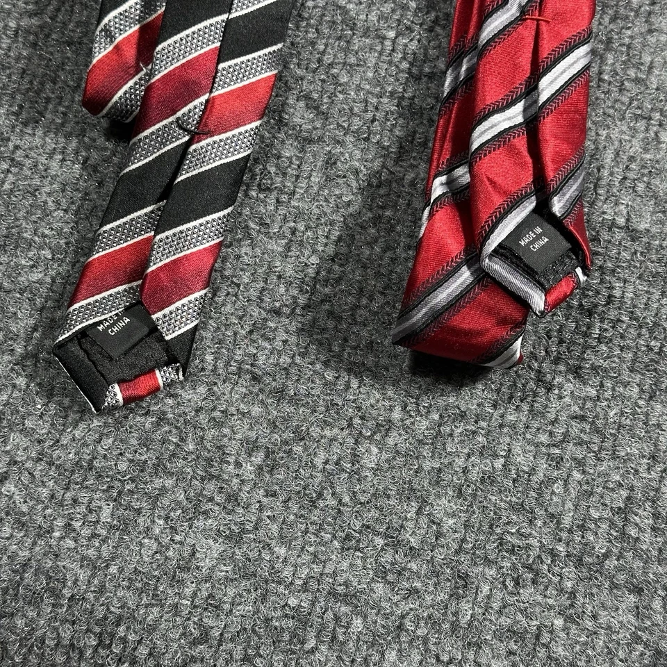 Corbata de cuello Sean John negra roja 100 % poliéster para hombre hecha en China lote de 2 Foto 2 de 4