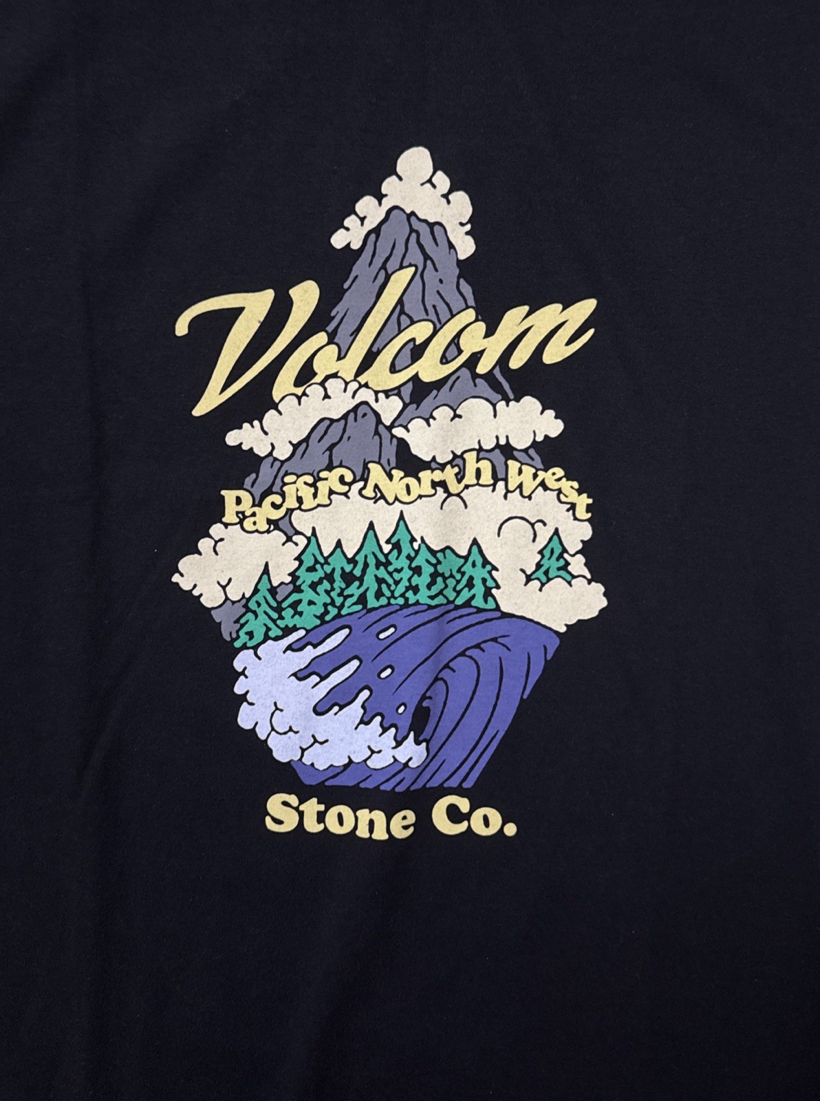 NWT Volcom Pacific North West Stone Co. SS T-Shirt Black Men’s Size Medium. A8 image 4