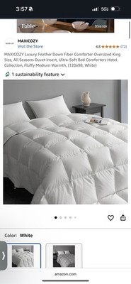 Maxicozy Feather Down Comforter Oversized King White