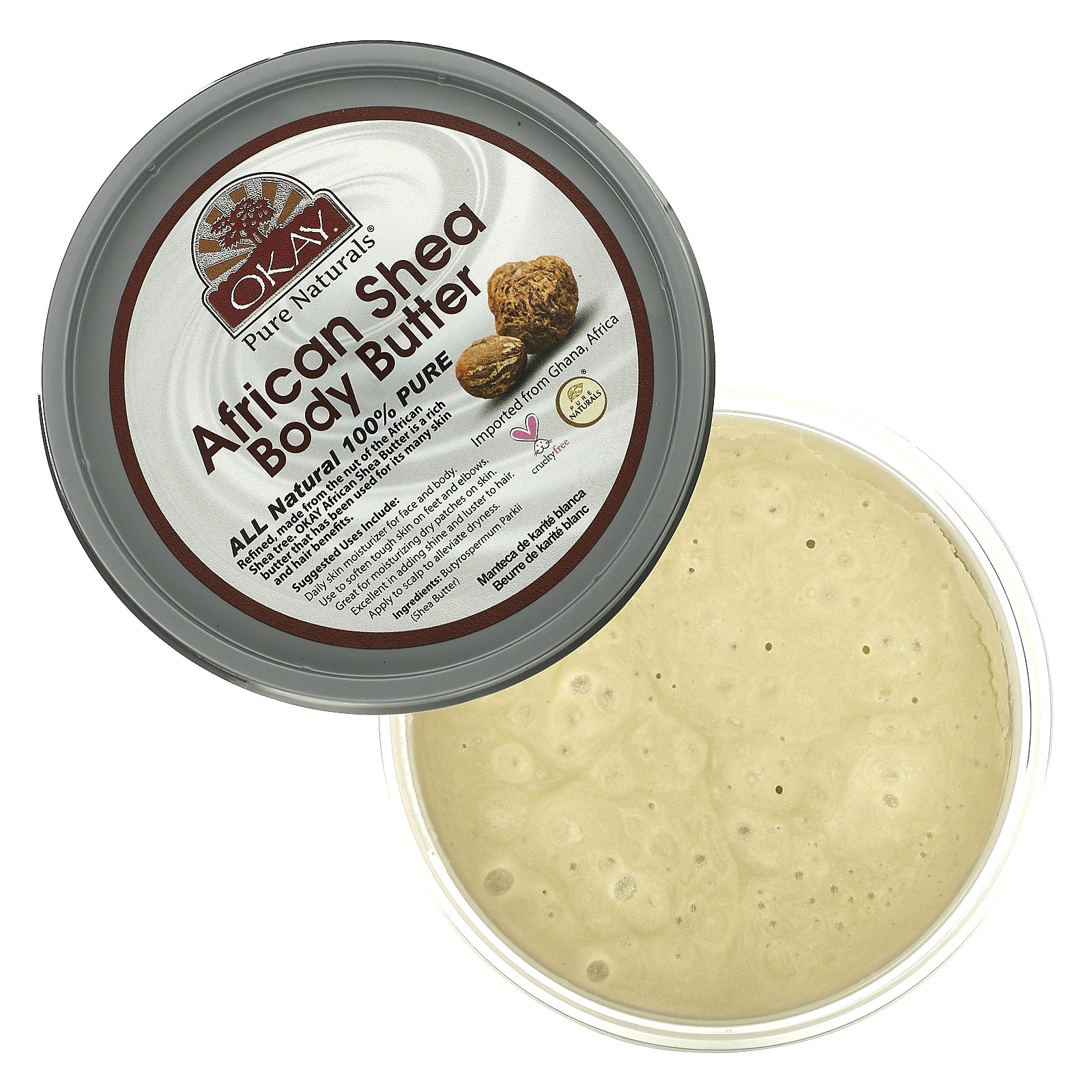 African Shea Body Butter, White  Smooth, 13 oz (368 g)