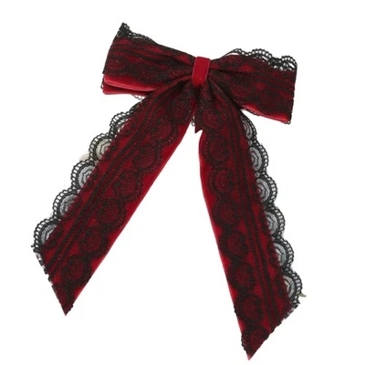 Elegant Sweet And Cool Hairpin Heart Lace Bows Hair Clip Comfortable Barrettes - Image 1 of 4