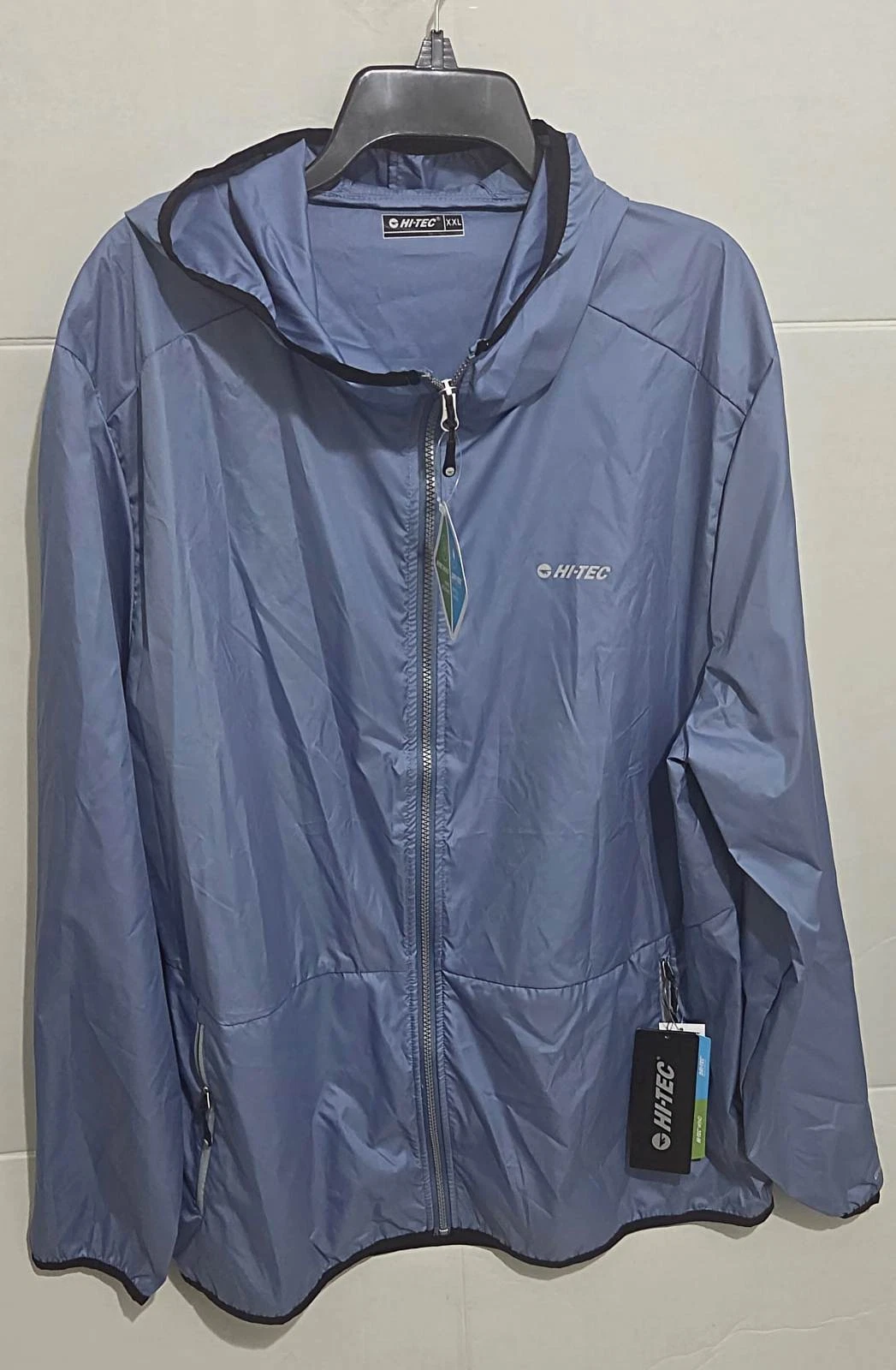 Hi-Tec Men's Water Repellant Windbreaker Jacket MSRP $68 Blue Size XXL