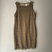 Anne Klein sz 10 knit bohemian mini sheath dress