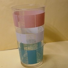 VINTAGE MCM Anchor HockingPastel RibbonsTumbl...