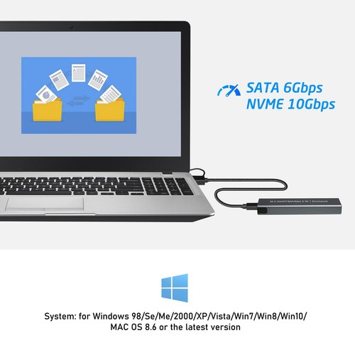 Convertisseur de boîtier SSD USB 3.1 Type C vers M.2 SATA, accessoires de coque - Photo 6/7