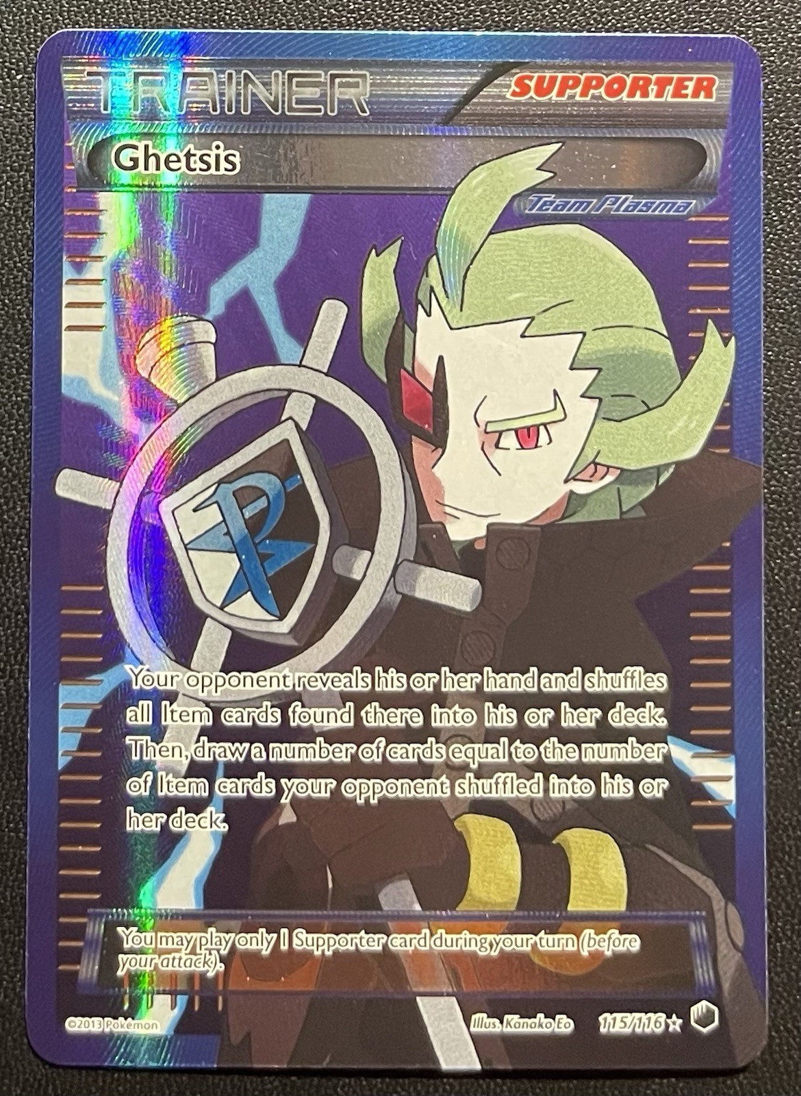 Ghetsis - 115/116 - Pokemon Plasma Freeze Black & White Full Art Rare Card NM