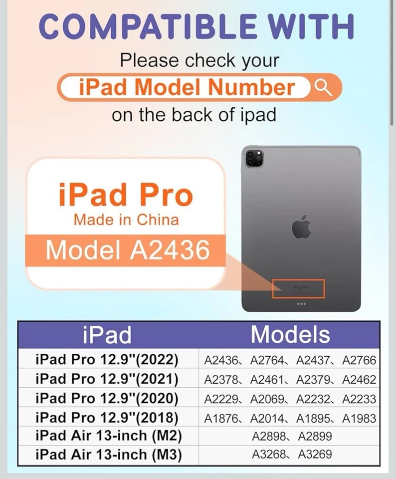 Case Folio Rotating Stand Full Body Cover For iPad Pro 12.9 6th/5th/4th/3th Gen - Image 4 of 4