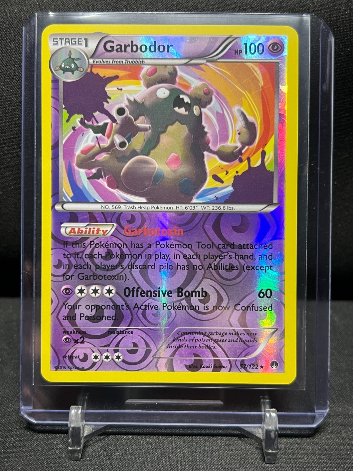 Garbodor 57/122 Reverse Holo Rare Pokémon 2016 XY Breakpoint - LP/NM