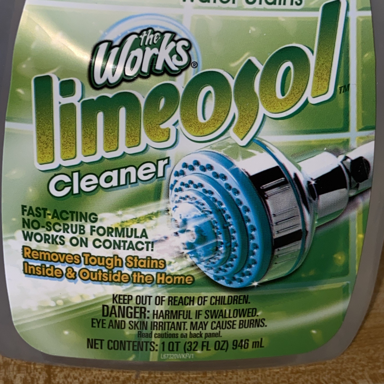 The Works LIMEOSOL 32 oz SPRAY Lime Calcium Rust Hard Water Cleaner Limesol