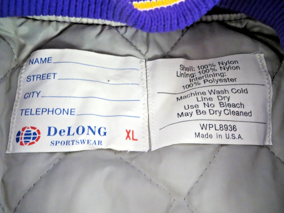 NOS Vintage DeLong University of Washington Huskies Nylon Jacket USA XL - Image 3 of 4