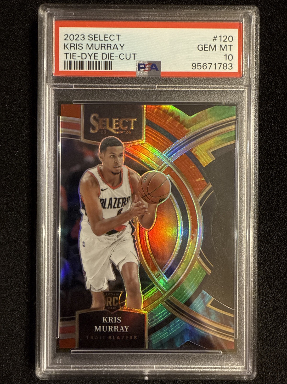 2023 Select Kris Murray Tie Dye Die Cut Prizm /25 #120 RC PSA 10