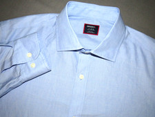 UNTUCKit Wrinkle Free Light Blue Button Up Dress Shirt Slim Fit 17 - 32/33
