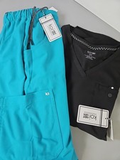 Koi Scrub Set 2XL Teal Top Black Pants Set 2 piece New With Tags