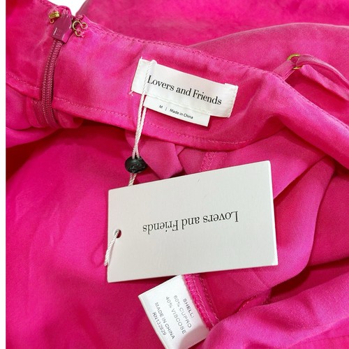NWT LOVERS + FRIENDS Noah Wrap Midi Dress, Hot Pink, Medium - Picture 6 of 6