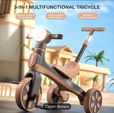 3-in-1 Multifunctional Tricycle with Push Handle Kids Balance Bike Bike for Kids