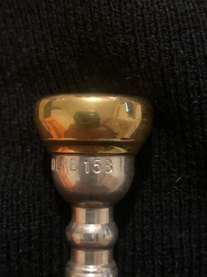 SCHILKE 15B TRUMPET MOUTHPIECE GOLD PLATED CUP AND TOP EXCELLENT CONDITION