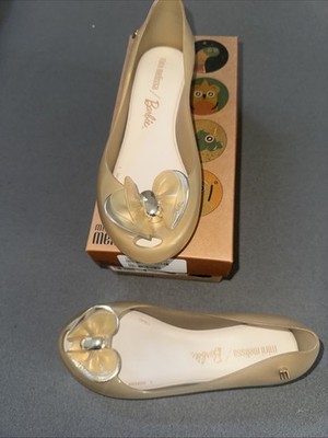 Mini Melissa Girl's Mini Ultragirl Barbie Pearly Beige size 4 Brand New in Box