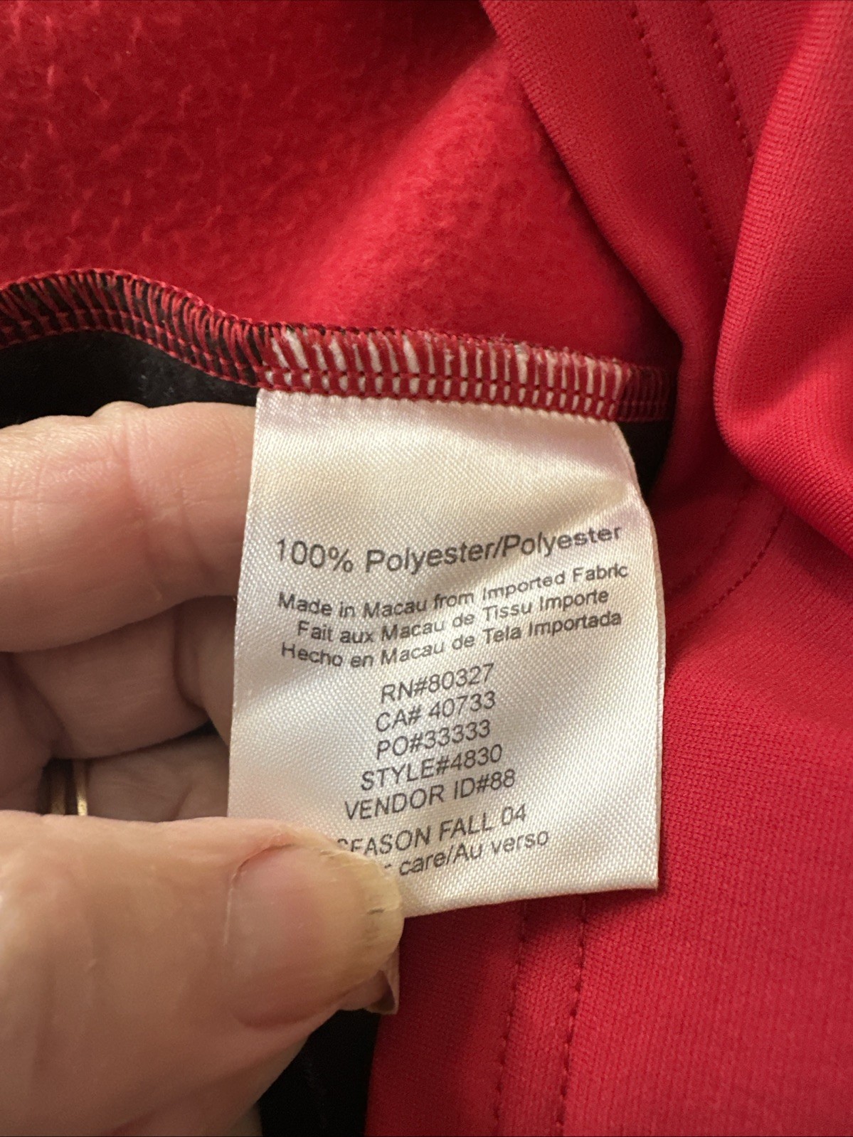 PEARL IZUMI Sleeveless Cycling Jogging Zip Up Red & Black Jacket Sz Med