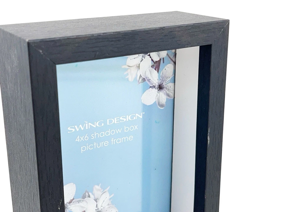 Moldura Swing Design Chroma caixa de sombra preto branco serve 4"x6" NOVA - Imagem 4 de 4