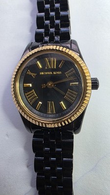 Michael Kors MK3299 Black Case, Gold Tone Bezel, Women