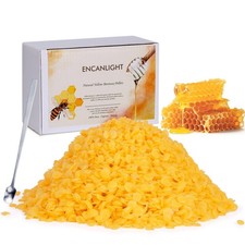 ENCANLIGHT Beeswax Pellets, 1LB Organic Bees Wax Pastilles yellow 1LB,