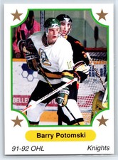 1991-92 7th Inning Sketch OHL Barry Potomski Rookie London Knights RC #366