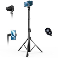 67" Phone Tripod, Extendable Tripod for iPhone, Selfie Stick with Remote and ...