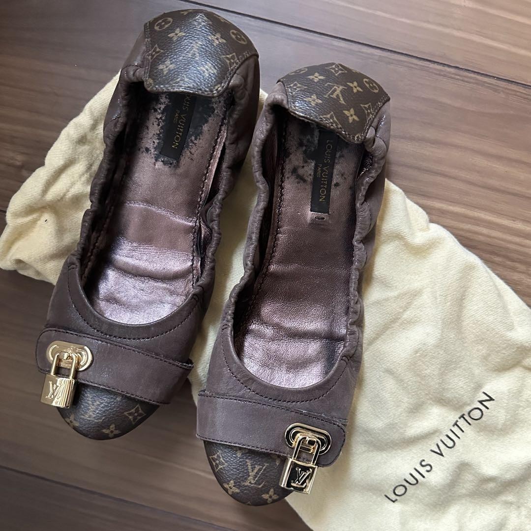 靴 Louis Vuitton Monogram Ballet Shoes BK Louis Vuitton Monogram Ballet Shoes BK