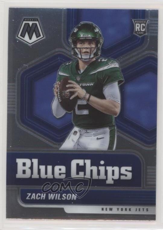 2021 Panini Mosaic Blue Chips Zach Wilson #2 0wp8