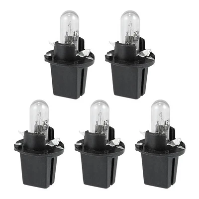 5 Pcs DC 12V 1,2W T5 Ampoule Tableau de Bord Jaune Clair pour Voiture Interne - Photo 1/4