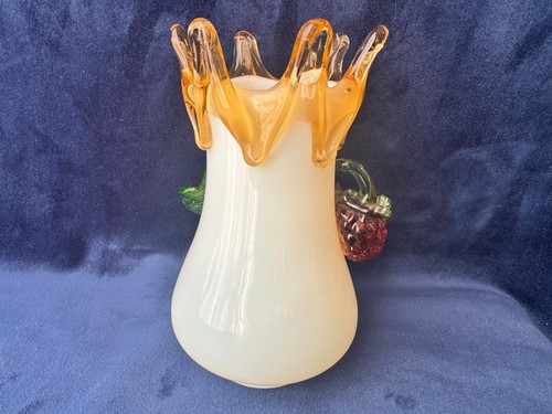 Uranium Glass Stevens & Williams Art Glass Vase Blackberry Opalene Antique Glow - Picture 8 of 18