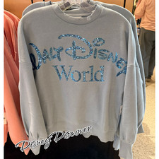 Walt Disney World Parks Blue Pullover Sweater Sweatshirt Adult Size M New