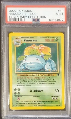Pokemon 2002 Legendary Collection Venusaur #18 Holo Foil PSA 9 Mint