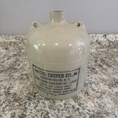 Antique Stoneware Whiskey Moonshine Jug W Wire Bail Handle 1 Gallon Casper Co NC