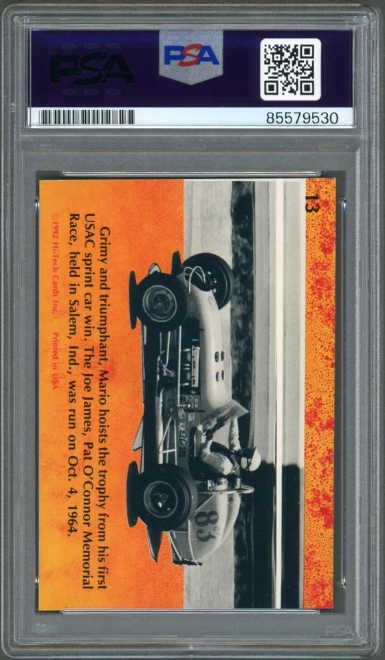 Mario Andretti SIGNED 1992 Hi-Tech #13 Card PSA DNA Certified Auto F1 Racing - Image 2 of 2