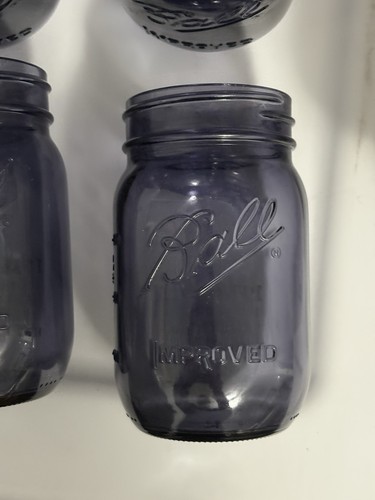 4 Purple BALL Jars Improved Mason 100th Anniversary-Vtg Style Canning pint Jars - Picture 5 of 9