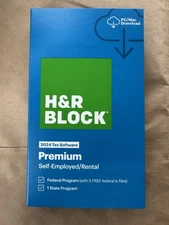 H&R Block Tax Software Premium 2024 PC/Mac [Boxed Key Card ) Fast Shipping