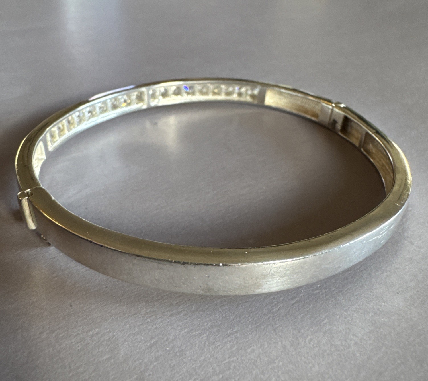 Sterling Silver 925 Hinged Bangle Simple Design S… - image 10