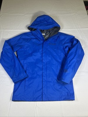 Columbia Jacket Mens Small Blue Watertight II Omni Tech Waterproof Rain Jacket