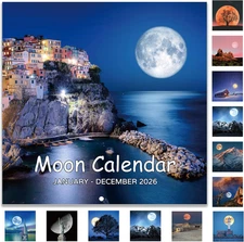 2026 Calendar - Wall Calendar 2026, 2026 Moon Calendar from Jan. 2026 - Dec. 202